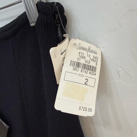 🆕 St. John Vintage 90s Asymmetrical Navy Knit Skirt, New with Tags, Size 2 - Picture 3 of 4